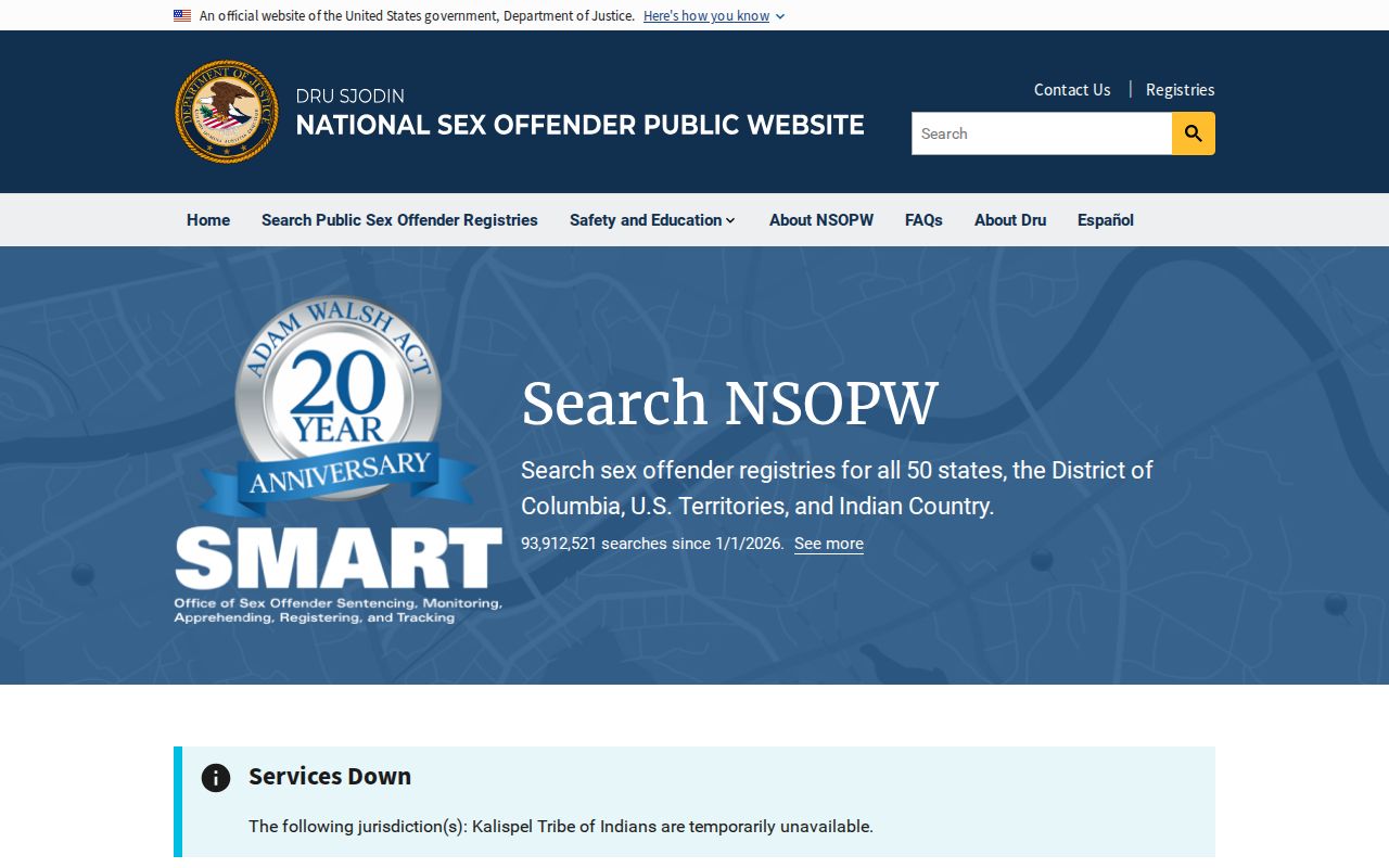 Denton County sex offender check using the national NSOPW search